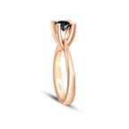 0.51 Karat Schwarz Stein Solitär Ring