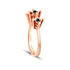 0.13 Karat Schwarz Stein Effect Tria Ring