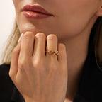 0.13 Karat Schwarz Stein Effect Tria Ring