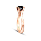 0.42 Karat Schwarz Stein Solitär Ring
