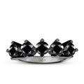 1.55 Karat Schwarz Stein Fünf-Stein Ring