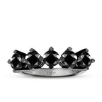 1.55 Karat Schwarz Stein Fünf-Stein Ring