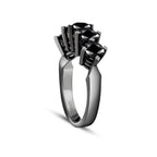 1.55 Karat Schwarz Stein Fünf-Stein Ring
