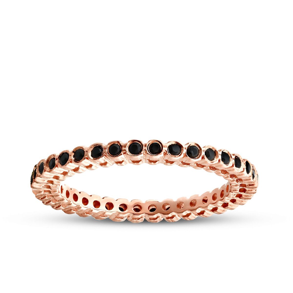 0.13 Karat Schwarz Stein Eternity Ring