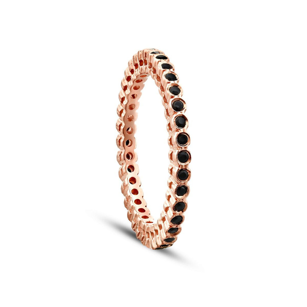 0.13 Karat Schwarz Stein Eternity Ring