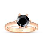 1.37 Karat Schwarz Stein Solitär Ring
