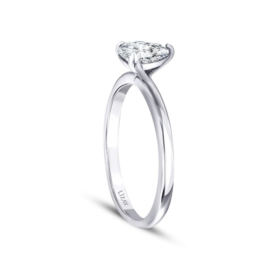 0.10 ct. Diamant Tropfen Solitär Verlobungsring