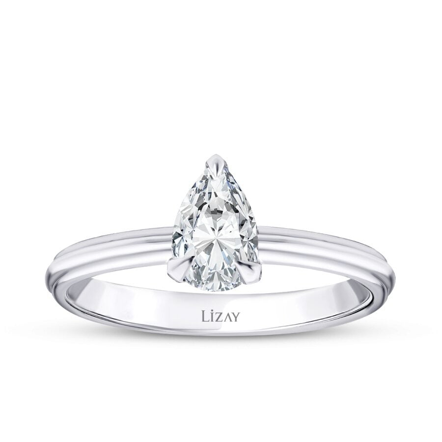 0.60 ct. Diamant Tropfen Solitär Verlobungsring