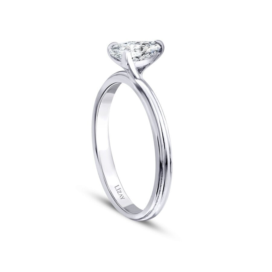 0.60 ct. Diamant Tropfen Solitär Verlobungsring