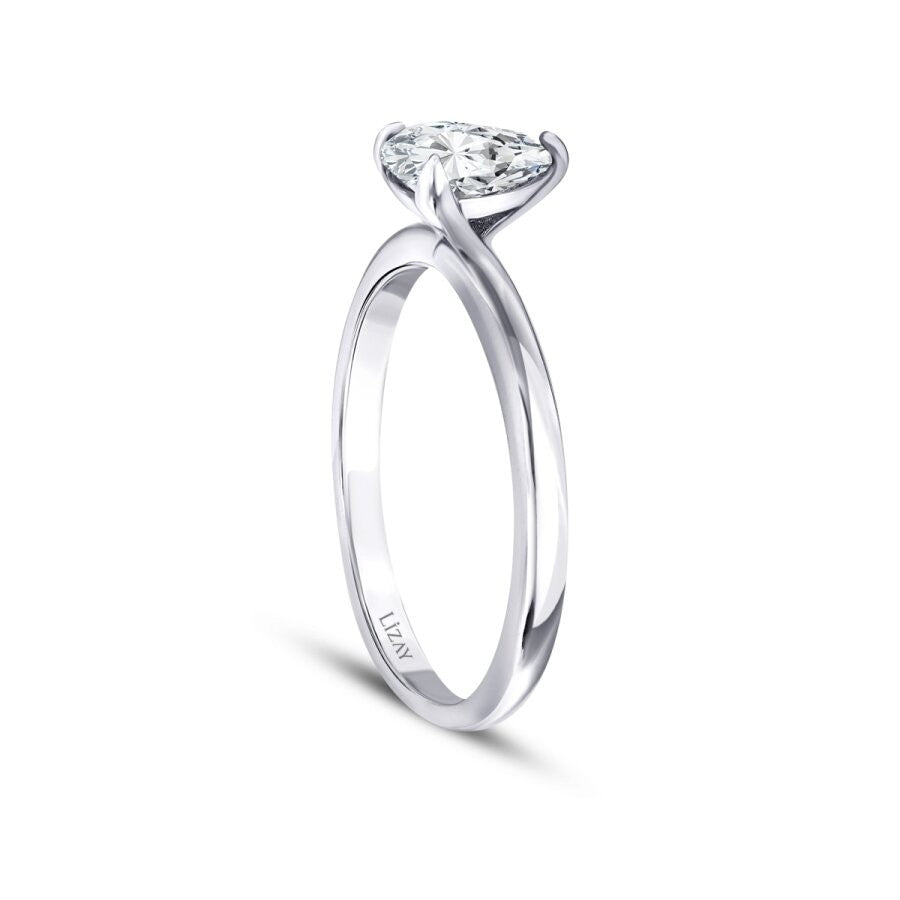 0.70 ct. Diamant Tropfen Solitär Verlobungsring