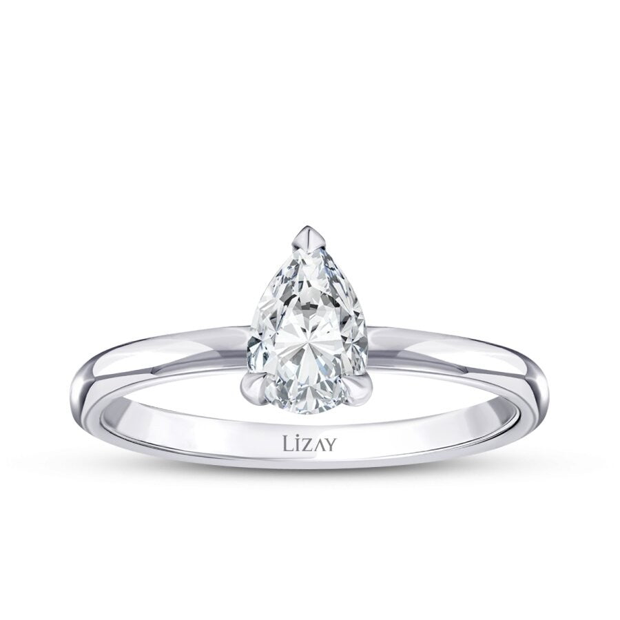 0.70 ct. Diamant Tropfen Solitär Verlobungsring