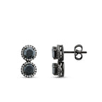 1.85 Karat Diamant Schwarz Stein Ohrringe