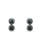1.85 Karat Diamant Schwarz Stein Ohrringe