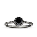 0.47 Karat Diamant Schwarz Stein Ring