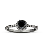 0.47 Karat Diamant Schwarz Stein Ring