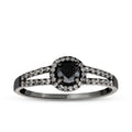 0.58 Karat Diamant Schwarz Stein Ring