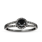 0.58 Karat Diamant Schwarz Stein Ring