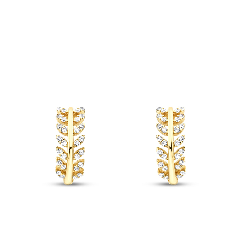 Gold Stein Blatt Trend Ohrringe
