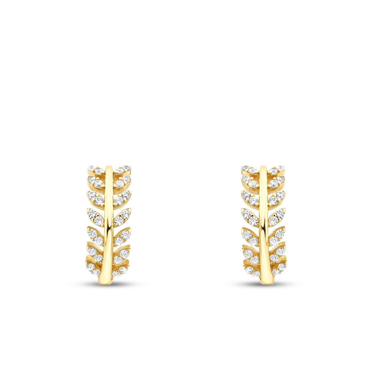 Gold Stein Blatt Trend Ohrringe