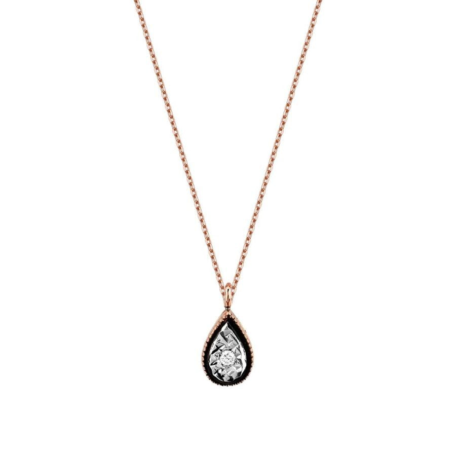 0.02 Karat Diamant Tropfen Halskette