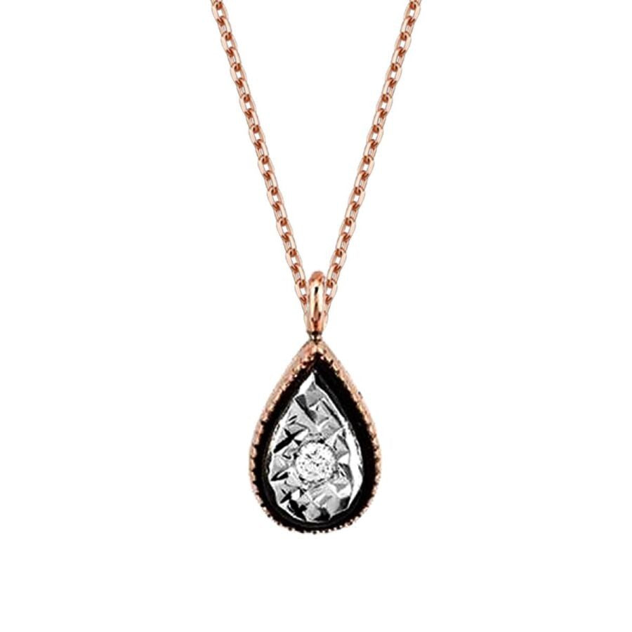 0.02 Karat Diamant Tropfen Halskette