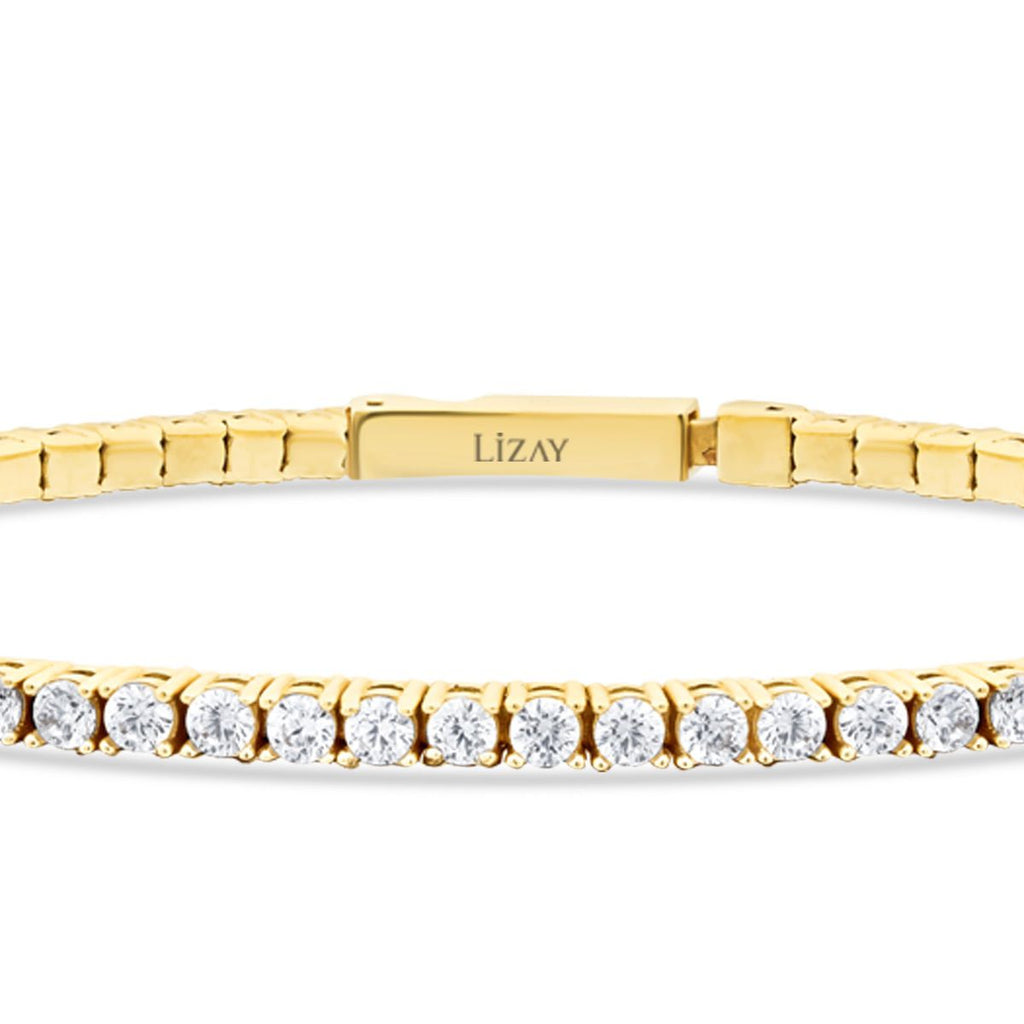 Gold Tennis Armband mit Verschluss