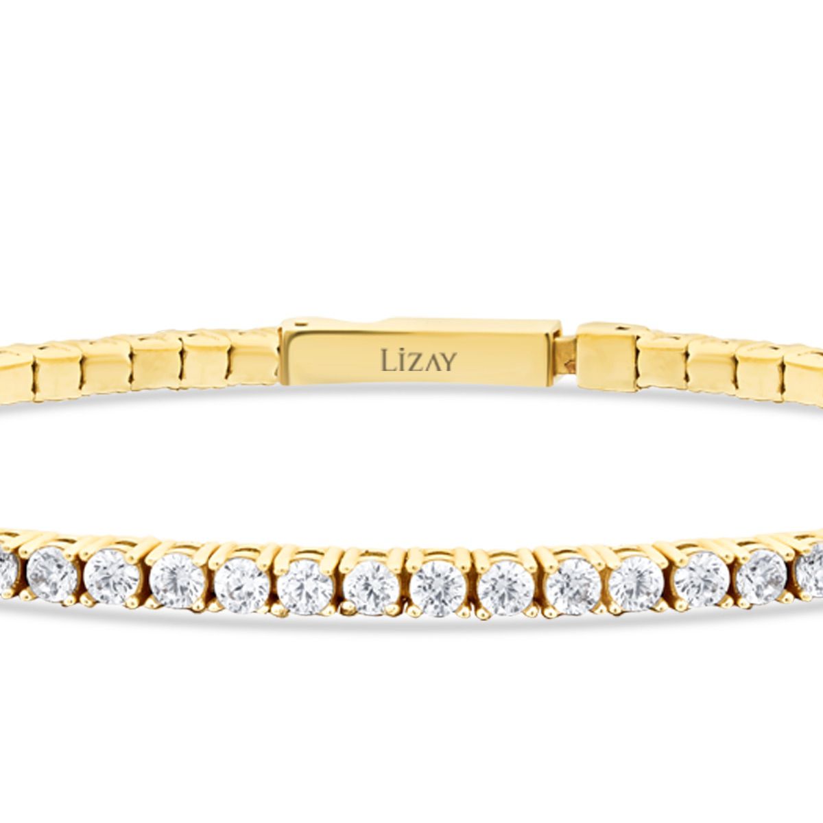 Gold Tennis Armband mit Verschluss