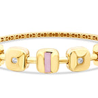 Gold Rosa Emaille Quadrat Armreif
