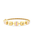 Gold Rosa Emaille Quadrat Armreif