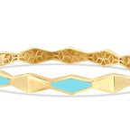 Gold Türkis Emaille Geometrisch Armreif