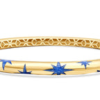 Gold Blau Emaille Stern Armreif