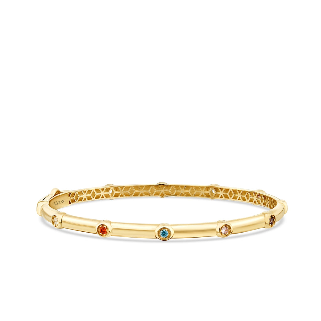 Gold Farbig Stein Armreif