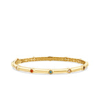 Gold Farbig Stein Armreif
