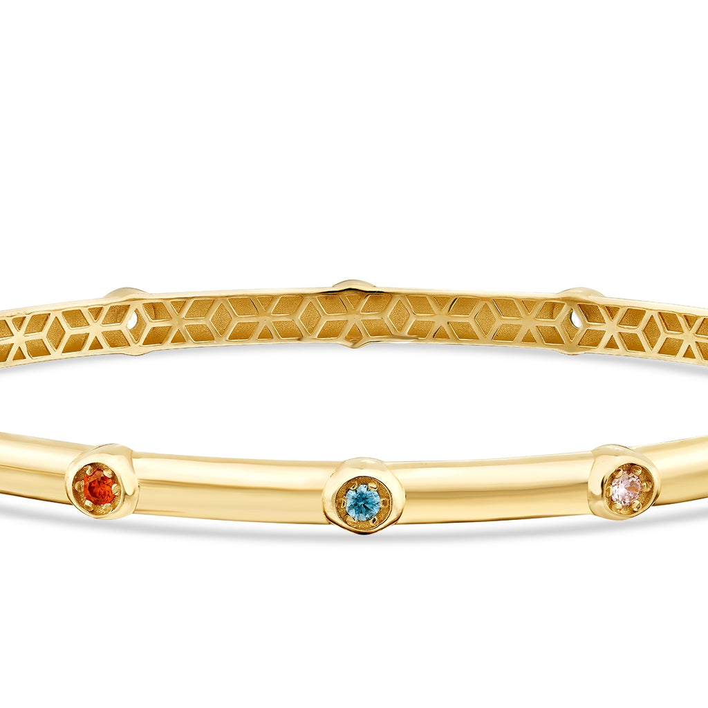 Gold Farbig Stein Armreif