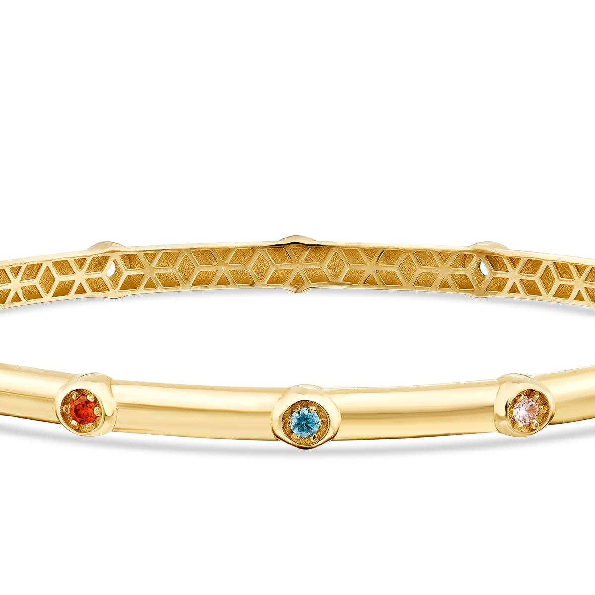 Gold Farbig Stein Armreif