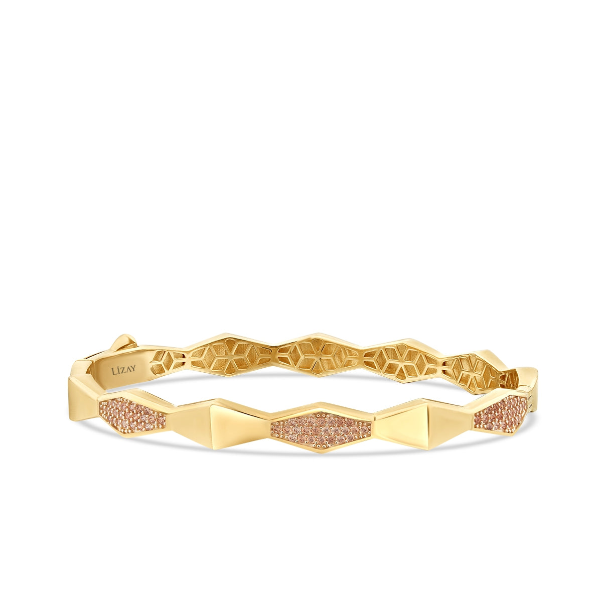 Gold Geometrisch Stein Armreif
