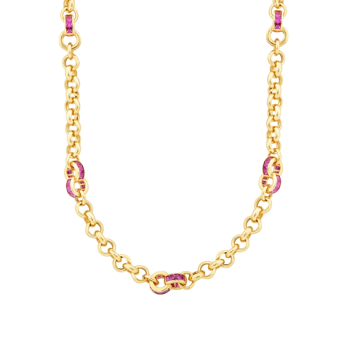 Gold Fuchsia Grobe Gliederkette
