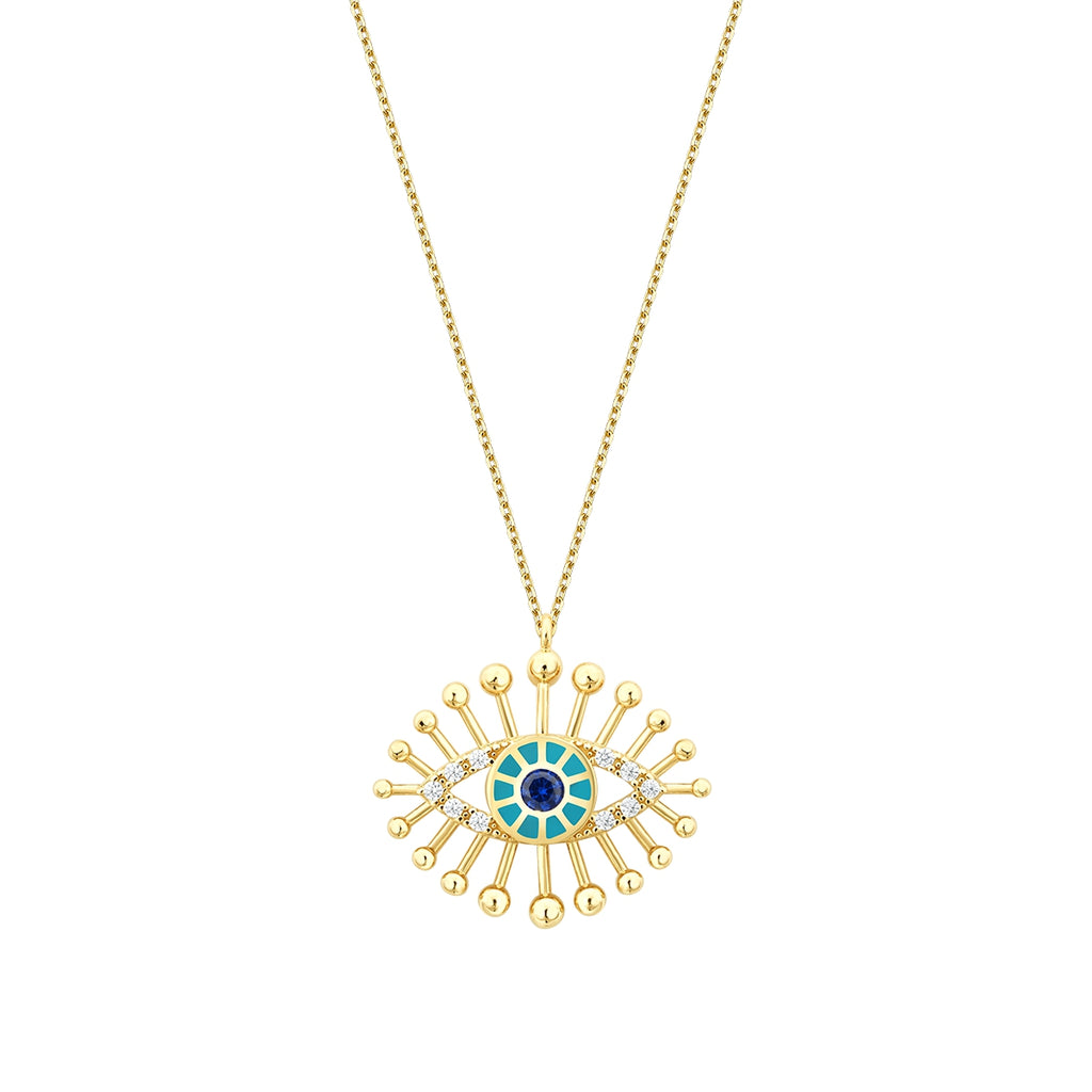 Gold Emaille Nazar Halskette