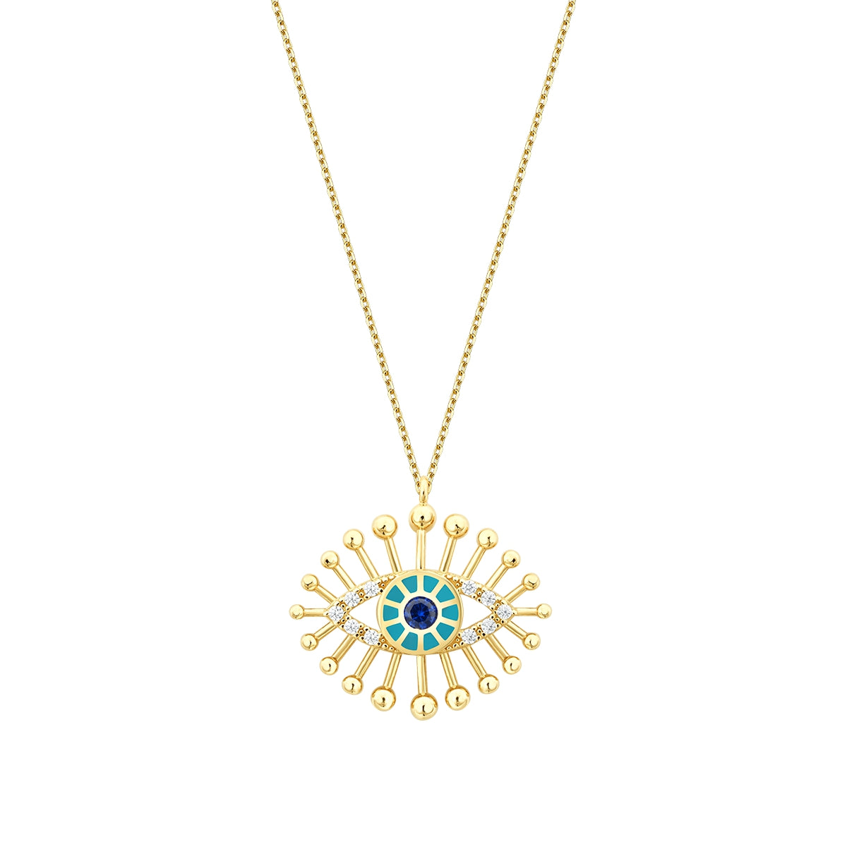 Gold Emaille Nazar Halskette