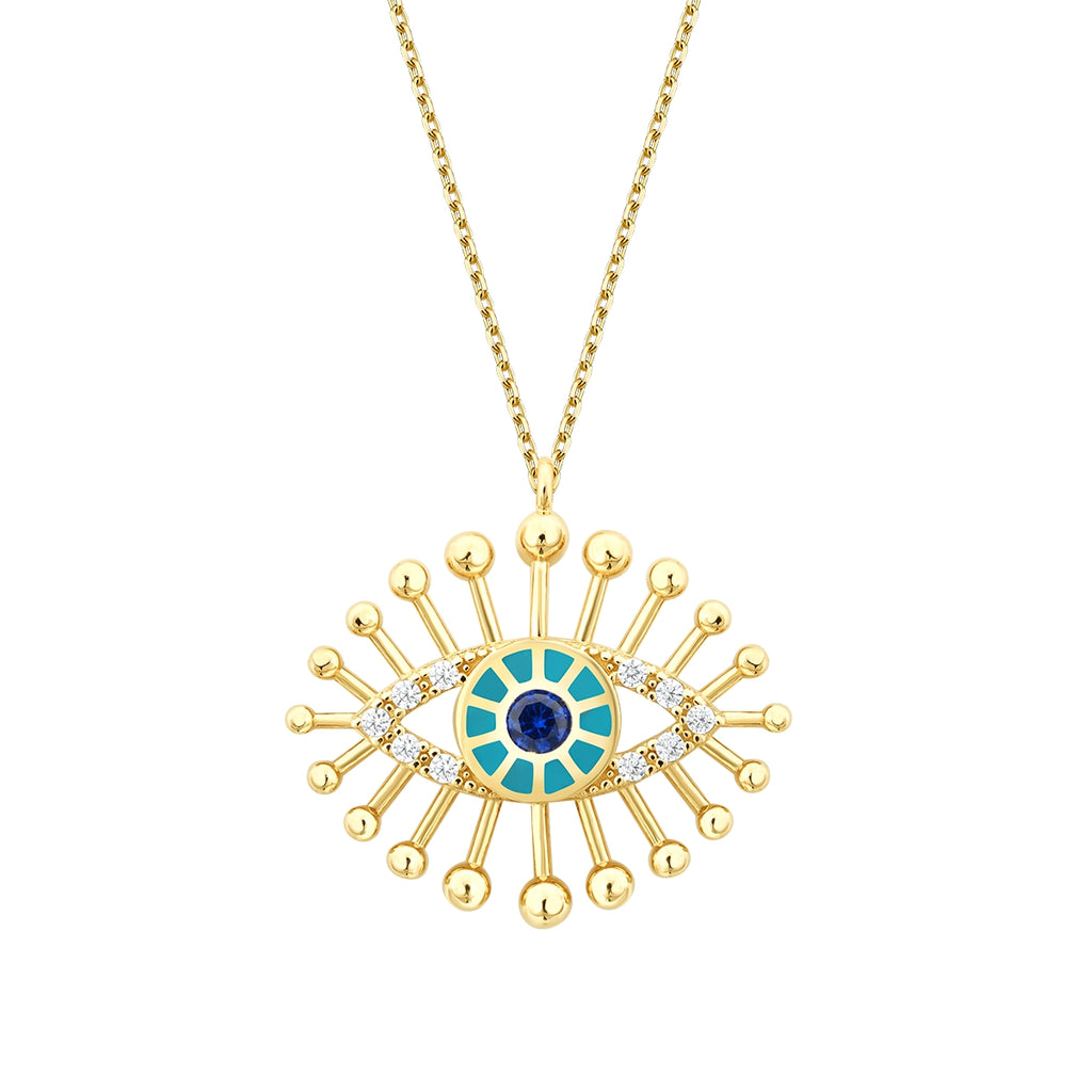 Gold Emaille Nazar Halskette
