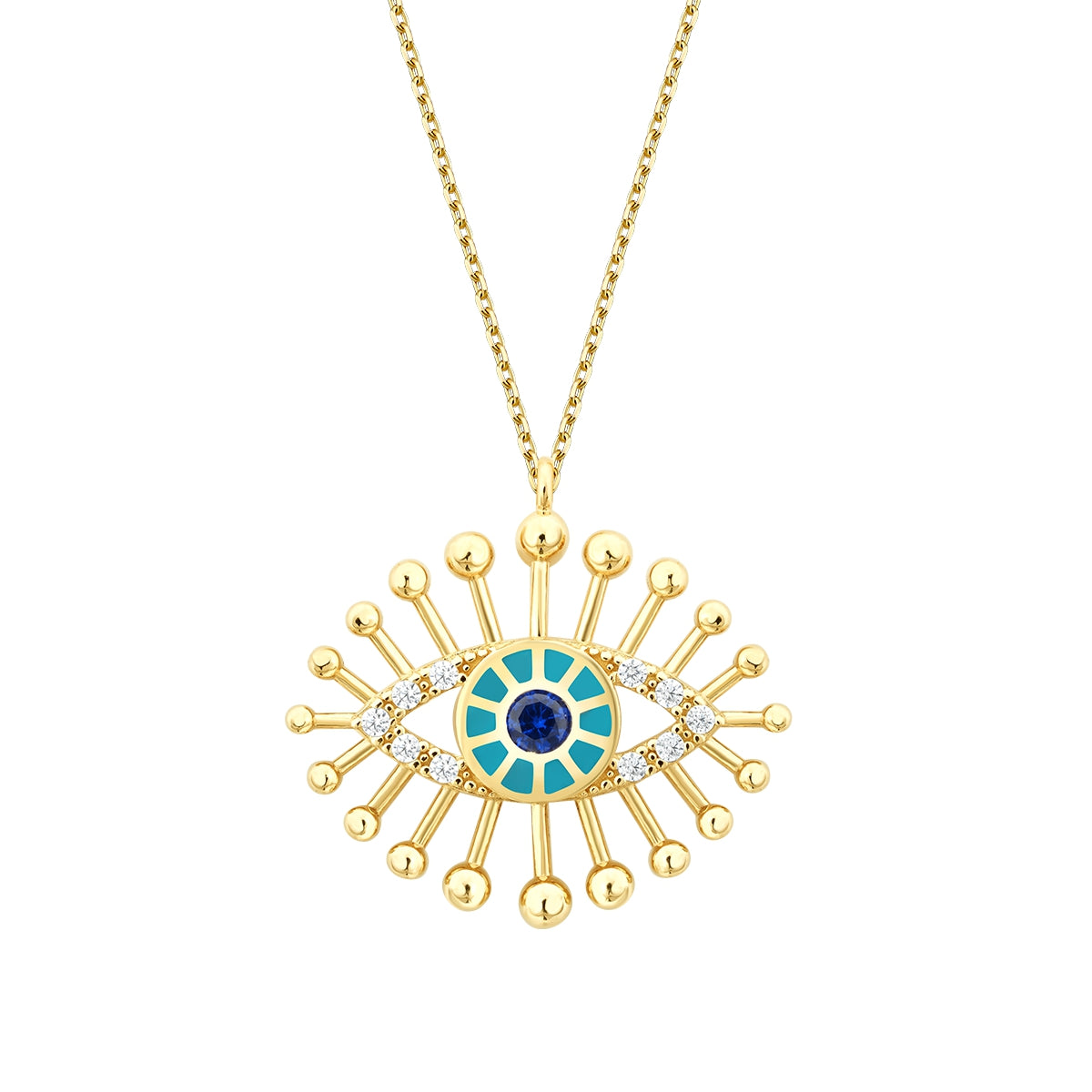 Gold Emaille Nazar Halskette