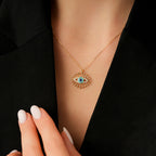 Gold Emaille Nazar Halskette