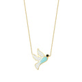 Gold Emaille Taube Halskette