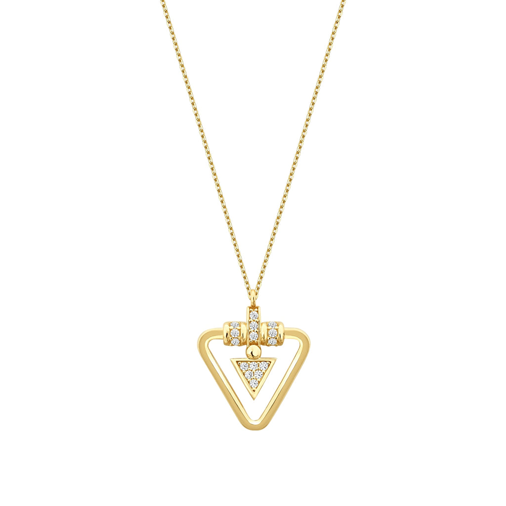 Gold Stein Dreiecksform Trend Halskette