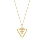 Gold Stein Dreiecksform Trend Halskette