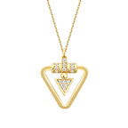 Gold Stein Dreiecksform Trend Halskette