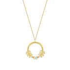 Gold Blatt Rund Halskette