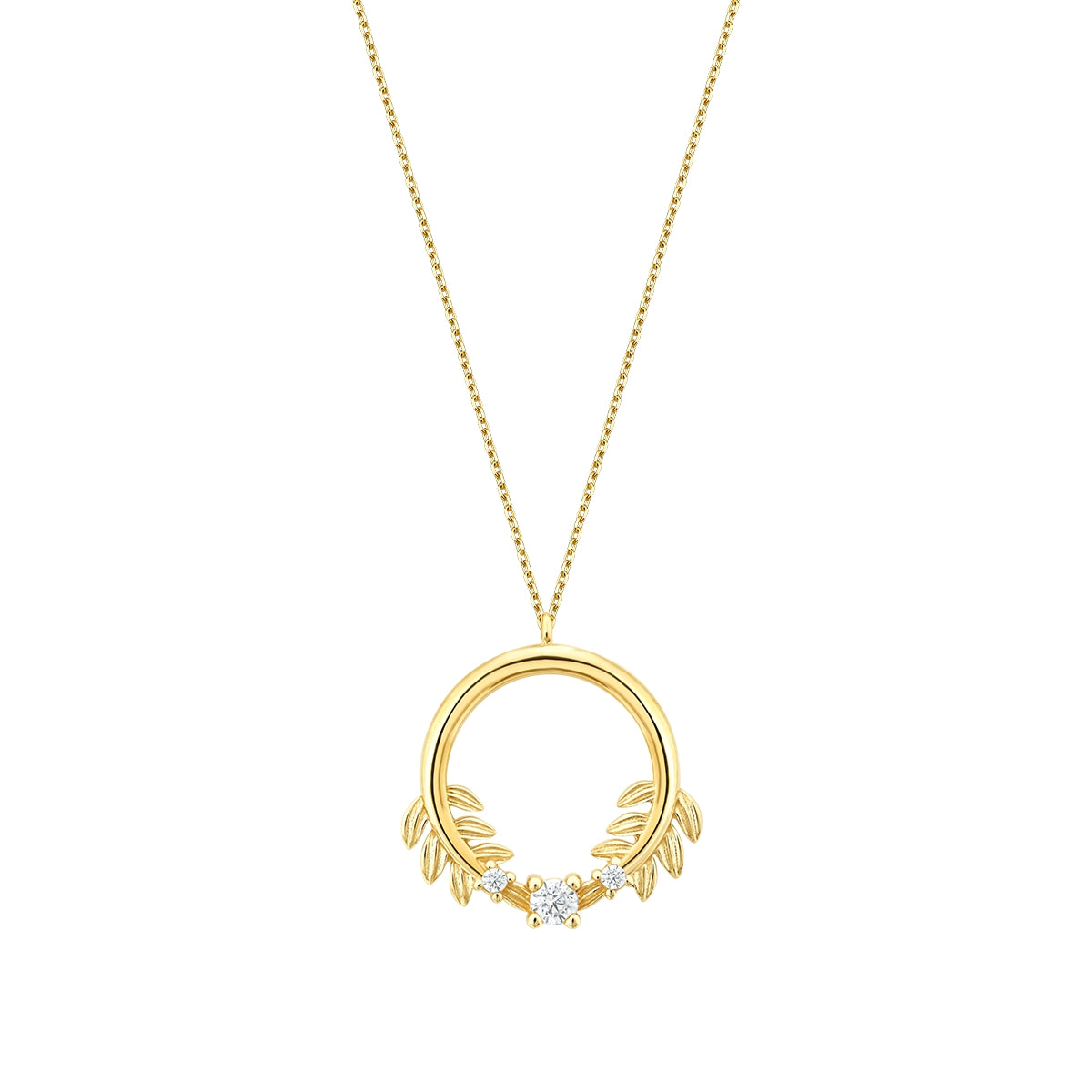 Gold Blatt Rund Halskette