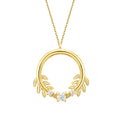 Gold Blatt Rund Halskette