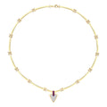 Gold Fuchsia Stein Dreiecksform Trend Halskette